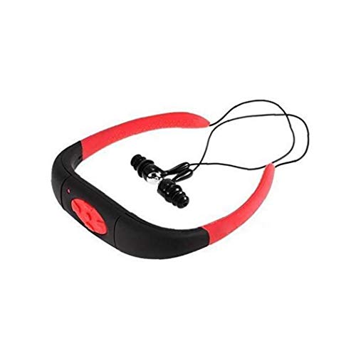 tJexePYK Buceo Reproductor MP3 Impermeable del Deporte 8GB Natación Submarinismo Reproductor MP3 Radio Auriculares Rojo