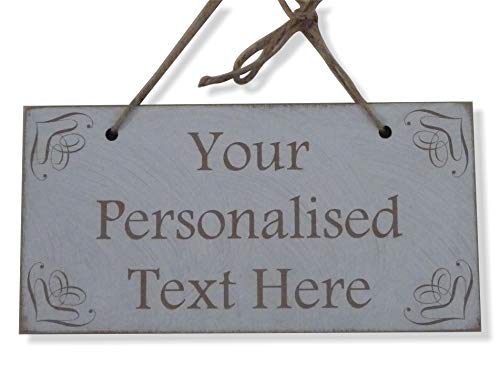 Tu texto personalizado cartel de madera placa shabby chic con texto personalizado regalo