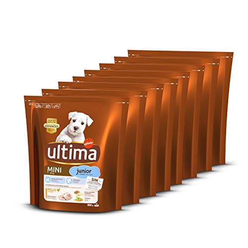 Ultima Pienso para Perros Mini Junior con Pollo - Pack de 8 x 800 g, Total: 6.4 kg