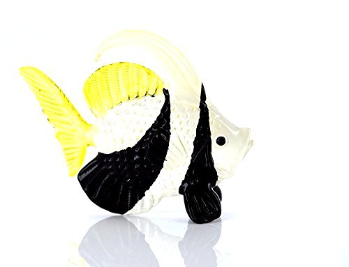 Unbekannt Pez ornamental en negro, blanco y amarillo – Figura de peces corales 39 decoración para acuario vitrina