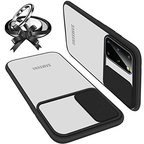 UNIOTEK Funda con Tapa Deslizable para Cámara Compatible con Samsung S20 Ultra Funda Protectora Antigolpe Carcasa PC y Silicona TPU con Soporte de Anillo (Soporte El Montaje De Coche Magnético) Negro UNIOTEK Funda con Tapa Deslizable para Cámara Compatible con Samsung S20 Ultra Funda Protectora Antigolpe Carcasa PC y Silicona TPU con Soporte de Anillo (Soporte El Montaje De Coche Magnético) Negro