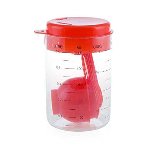 Vaso medidor 500 ml con accesorios, jarra medición, taza para medidas de alimentos, cucharas medidoras, utensilios de cocina