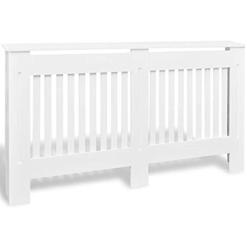 vidaXL Cubierta Cubre Radiador MDF Blanco 152 cm Madera Tapar la Calefaccion vidaXL Cubierta Cubre Radiador MDF Blanco 152 cm Madera Tapar la Calefaccion