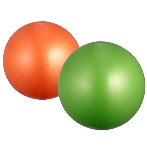 VORCOOL Pelota de yoga gruesa para yoga, para yoga, a prueba de explosiones, mini pelota de yoga para casa, fitness, profesional, 2 unidades (15-35 cm, tamaño al azar, naranja+verde)