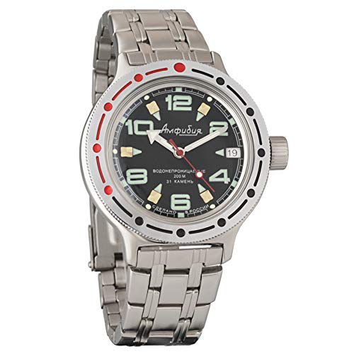 Vostok 420334 2416B Reloj de pulsera automático de estilo militar ruso sumergible a 200 m