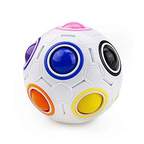 welltop Magic Rainbow Ball, 3D Ball Puzzle Speed Cube Juguetes educativos Rainbow Puzzle Ball Alivio del estrés para niños y Adultos (1 Paquete)