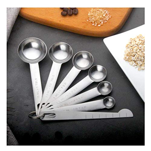 Xinlie Cucharas Medidoras Juego Medidas Cucharas INOX 7 Piezas Herramientas de Cocina Cucharas Acero Inoxidable Utensilios de Cocina Juego de Cucharillas para Cocina Medir Líquidos Sólidos Xinlie Cucharas Medidoras Juego Medidas Cucharas INOX 7 Piezas Herramientas de Cocina Cucharas Acero Inoxidable Utensilios de Cocina Juego de Cucharillas para Cocina Medir Líquidos Sólidos