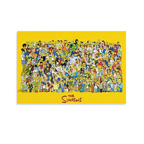 YANDING Póster de la colección de los Simpsons para todos los personajes, póster de anime americano, lienzo decorativo para pared, sala de estar, dormitorio, 50 x 75 cm