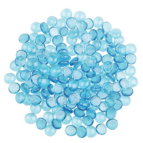 YiYa Azul Cielo Gema de Vidrio Piedras de Cristal Piedra Preciosa de Vidrio para la decoración del hogar llenado de jarrones Decoración del Fondo del Tanque de Pescado (Aproximadamente 310 g/Bolsa)
