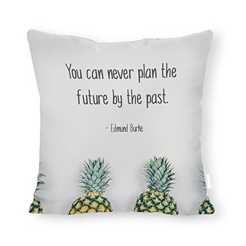 You Can Never Plan The Future by The Past - Funda de cojín Decorativa (40 x 40 cm), diseño de Citas y Frases de graduación