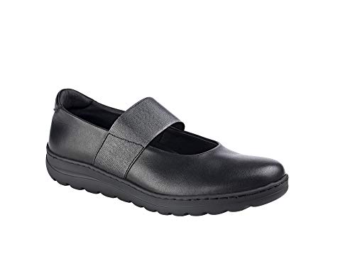 Zapato Mujer Uniformes en Piel Color Negro con elástico, Marca DIAN - sofia-31 (42 EU, Negro)