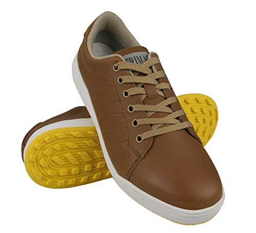 Zerimar Zapatos de Golf Hombre | Zapatos Hombre Deportivos | Zapatos Hombre Golf | Zapatillas Deporte Hombres | Zapatillas de Golf Hombre | Zapato Golf Piel | Color Tan Talla 41