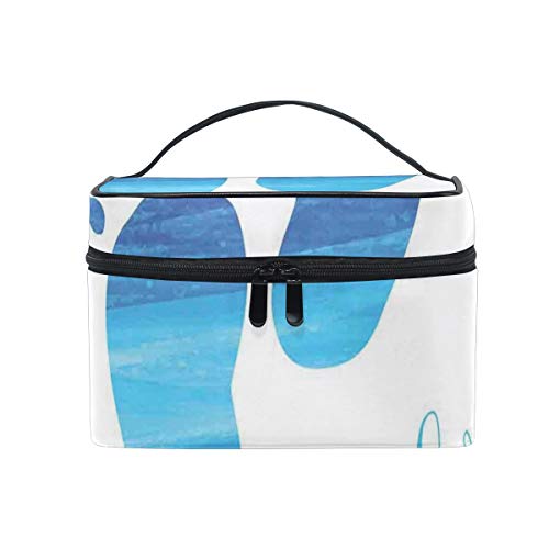 ZORMIEY Bolsa de cosméticos grande, bolsa de lavado, bolsa de almacenamiento para mujeres,Ilustración de concepto de revelación de género de bebé Huellas con diseño inspirado en el mar