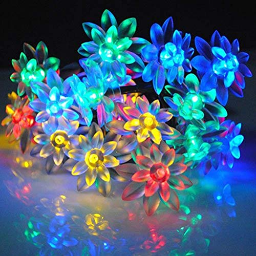 ZSML 30 LED Fairy Lotus Cadena de Luces Encantadora decoración de luz de Lirio de Agua para Bodas, Fiestas, cumpleaños, Dormitorio (Colorido)
