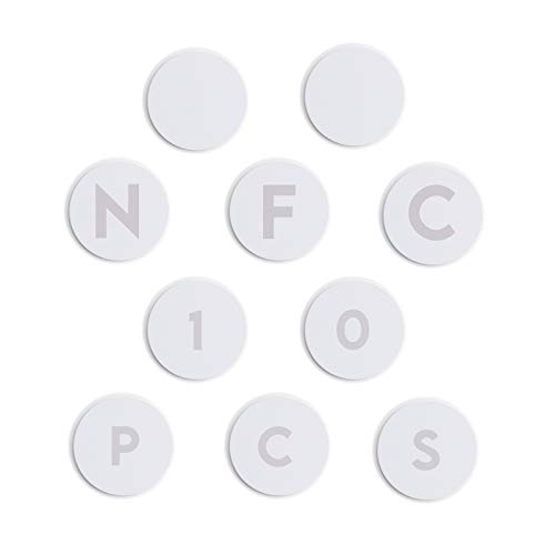 10pcs Tarjetas NFC 215, Ntag215 NFC Tags Tarjetas Redondas Etiquetas NFC 215 Compatibles con Android y Teléfonos NFC 504 Memoria de Octets Programable