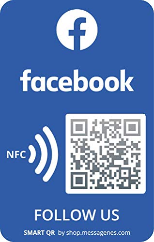 2 Pegatinas Facebook"Síguenos" con Smart QR/NFC | Aumenta seguidores en Facebook | Materiales Premium - Larga duración | Redes Sociales