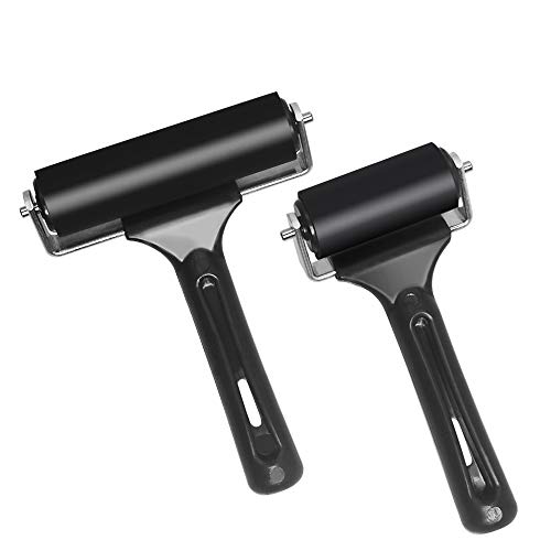 2 Piezas de Goma Brayer Roller Glue para Herramientas de Construcción de Cinta Antideslizante, Grabado, Bloque de Pintura de Tinta Estampa Brayer 3.8 y 2.2 Pulgadas