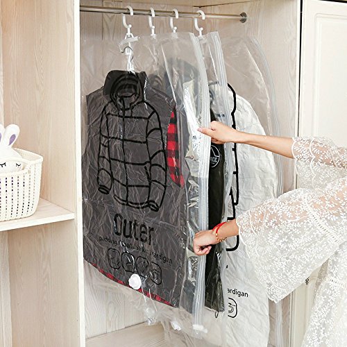 2 Unidades,Bolsas de Almacenamiento al vacío para Colgar, Bolsas de vacío para Ahorro de Espacio, mudanza y Viaje, Incluyendo Doble Cierre de Cremallera y válvula Turbo de Triple Sello 2 Unidades,Bolsas de Almacenamiento al vacío para Colgar, Bolsas de vacío para Ahorro de Espacio, mudanza y Viaje, Incluyendo Doble Cierre de Cremallera y válvula Turbo de Triple Sello