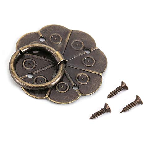 20 piezas de hierro para muebles, tirador de anillo, tirador de hierro antiguo con patrón de flores, cajón, armario, puerta de escritorio, anillo, pomo, herrajes para tirar (3 * 3cm) 20 piezas de hierro para muebles, tirador de anillo, tirador de hierro antiguo con patrón de flores, cajón, armario, puerta de escritorio, anillo, pomo, herrajes para tirar (3 * 3cm)