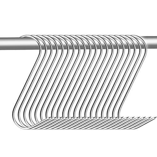 20 Piezas Ganchos de Carne de Acero Inoxidable, Ganchos de Forma de S con Punta Afilada para Colgar Carne Jamón Tocino - 15 cm de Largo, 4.5 mm 20 Piezas Ganchos de Carne de Acero Inoxidable, Ganchos de Forma de S con Punta Afilada para Colgar Carne Jamón Tocino - 15 cm de Largo, 4.5 mm