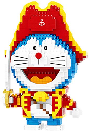 9 Estilo Doraemon Desgaste Sombrero Bloques De Construcción para Niños, Figuras De Acción Modelo Micro Lick Toys Regalos para Niños,G