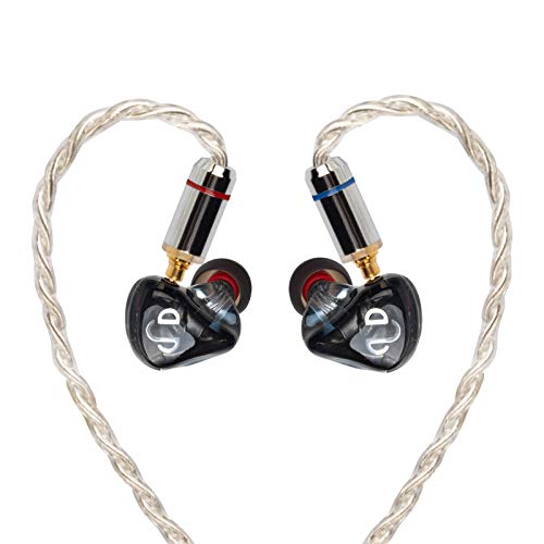 AIDERLOT M5 HiFi in Ear Monitor Auriculares con 3 Pares de filtros,IEMs Auriculares para Audiophiles Músicos,Cinco Balanceado Drive Auriculares para Cantante＆Baterista,Dos MMCX Cables (Negro)