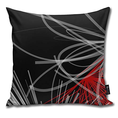 Ameok-Design Funda de cojín cuadrada decorativa de microfibra de terciopelo suave, color negro, blanco, gris y rojo, para sofá, dormitorio, coche, con cremallera invisible, 45,7 x 45,7 cm Ameok-Design Funda de cojín cuadrada decorativa de microfibra de terciopelo suave, color negro, blanco, gris y rojo, para sofá, dormitorio, coche, con cremallera invisible, 45,7 x 45,7 cm