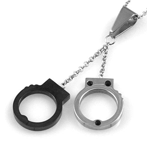 amorili Collar de Hombre con Esposas Colgante Joya de Acero Inoxidable Cadena en Particular es de 50 cm, mm 20 mm 17 - cll1536 amorili Collar de Hombre con Esposas Colgante Joya de Acero Inoxidable Cadena en Particular es de 50 cm, mm 20 mm 17 - cll1536