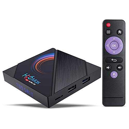 Android TV Box, H96 MAX Android 10.0 TV Box 4 GB RAM 32 GB ROM H616 Quad-Core Arm Cortex-A53 Soporte WiFi 2.4G/5G , BT 4.0 ,6K,USB 2.0,3D,H.265 Smart TV Box