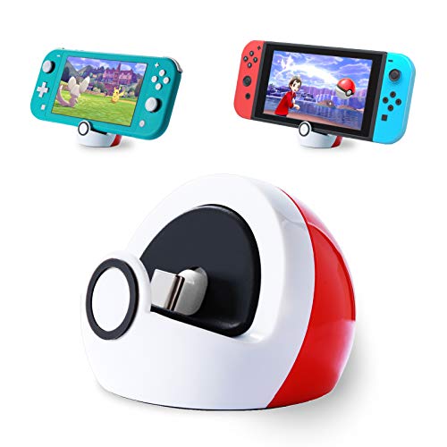Antank Soporte de carga para Nintendo Switch and Switch Lite, puerto Tipo-C estación de carga sin proyección, mini compacto portátil blanco y rojo Antank Soporte de carga para Nintendo Switch and Switch Lite, puerto Tipo-C estación de carga sin proyección, mini compacto portátil blanco y rojo