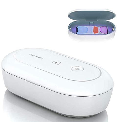 AONCO UV Sanitizer para teléfono, esterilizador de ozono portátil inalámbrico esterilizador de aromaterapia desinfección Caja de luz UV Teléfono, reloj, brocha de maquillaje, limpiador de joyas