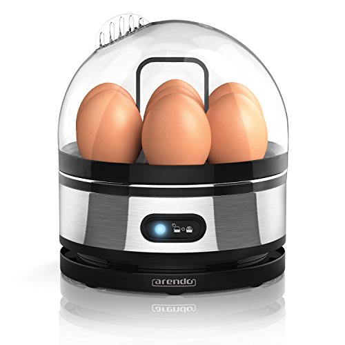 Arendo - Cuecehuevos de Acero Fino con función para Mantener los Huevos Calientes - Egg Cooker - Interruptor de función de Palanca con indicador Luminoso - Grado de dureza Ajustable - 1-7 Huevos