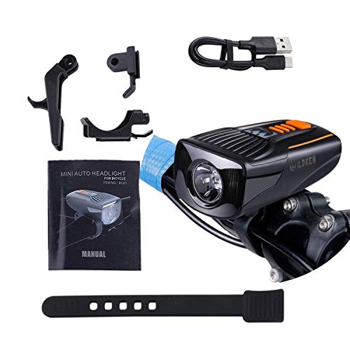 Asvert Luz de Bicicleta Delantera Potente Inteligente,Impermeable 400LM,6 Modos,Recargable USB 1600mAh,Una Carga Se Puede Utilizar de Forma Continua Durante 16 Horas. Asvert Luz de Bicicleta Delantera Potente Inteligente,Impermeable 400LM,6 Modos,Recargable USB 1600mAh,Una Carga Se Puede Utilizar de Forma Continua Durante 16 Horas.