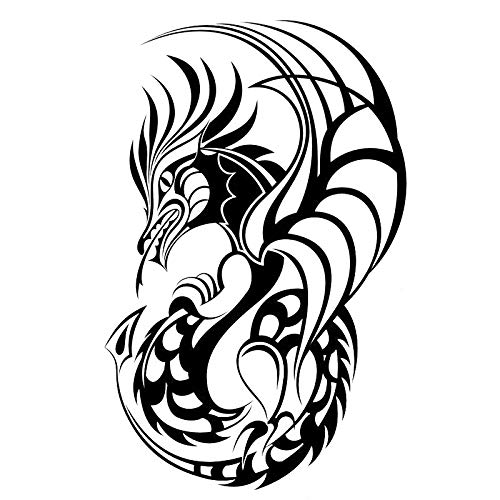 A/X 18 cm * 30 cm dragón Elegante Vinilo Coche Estilo calcomanía mítico Animal Coche Pegatinas Negro/Plata S6-2940 Negro