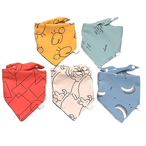 Baberos Bebe Bandana, ZoneYan Bandana Bebe Niña, Baberos para Babas, Bandana Bebe Algodon Organico, Baberos con 2 Ajustables Botón a Presión, 5 Piezas Baberos Bebe Bandana, ZoneYan Bandana Bebe Niña, Baberos para Babas, Bandana Bebe Algodon Organico, Baberos con 2 Ajustables Botón a Presión, 5 Piezas