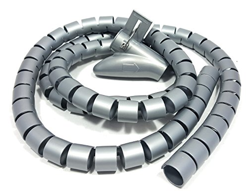 ¡Bambelaa! Tubo Organizador Cables Plástico Flexible 1,5 m De Longitud Diámetro De 20 mm Organizadores Cables Espiral Gris