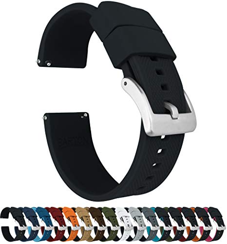 Barton - Correa de reloj de silicona Elite con liberación rápida. Color a elegir, medidas: 18 mm, 19 mm, 20 mm, 21 mm, 22 mm, 23 mm y 24 mm 22mm negro Barton - Correa de reloj de silicona Elite con liberación rápida. Color a elegir, medidas: 18 mm, 19 mm, 20 mm, 21 mm, 22 mm, 23 mm y 24 mm 22mm negro