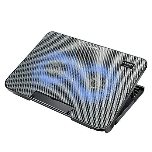 Base de refrigeración para portátil, inphic Super Quiet Dual Fan Pad de enfriamiento para computadora portátil Se ajusta de 14 a 17 pulgadas, superficie de malla metálica