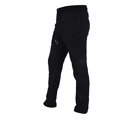 bazix republiq Pantalones de chándal para hombre, corte regular, color negro, talla XL