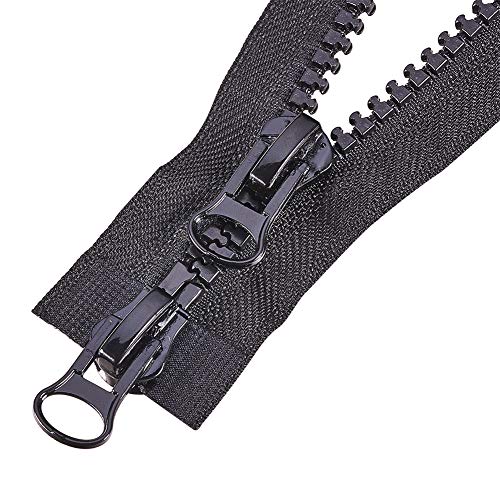 BENECREAT 2 PCS #8 Cremallera con Doble Apertura Cremallera de Nylón para Bolsos, Tiendas de Campaña, Ropa y Otros Proyectos de Manualidades Negra BENECREAT 2 PCS #8 Cremallera con Doble Apertura Cremallera de Nylón para Bolsos, Tiendas de Campaña, Ropa y Otros Proyectos de Manualidades Negra