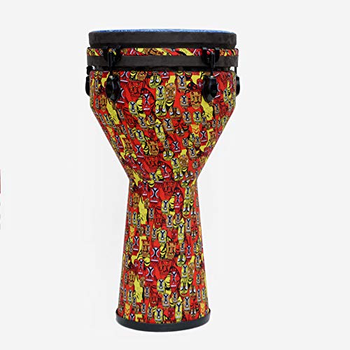 Bongo Drum African African Drum Tambor de 12 Pulgadas Tambor de Madera Tambor Hecho a Mano Pandereta para Principiantes Volumen Ajustable,C