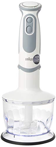 Braun Minipimer 5200 - Batidora de Mano, 1000 W, 21 Velocidades y Función Turbo, Campana Anti-salpicaduras, Powerbell Plus, Easy-Click, Incluye Vaso Medidor de 600 ml, Color Blanco