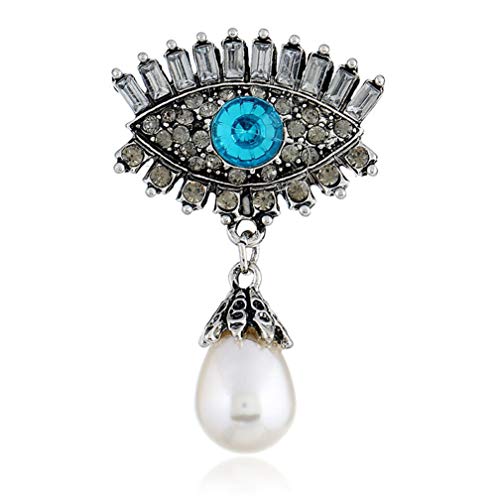 Broche para mujer con incrustaciones de diamante y broche de perlas