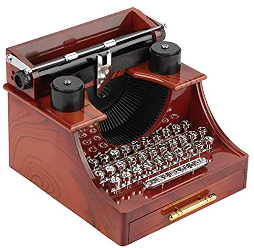Caja de música de Estilo Vintage con Forma de máquina de Escribir con cajón Caja de música mecánica,Regalo de cumpleaños de Navidad