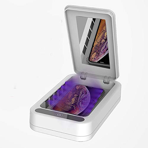 Caja esterilizadora y desinfectante para móvil con luz Ultravioleta portátil. Desinfección y Esterilización UV de Smartphone, Llaves, Relojes y Otros Objetos. Desinfecta y destruye Virus y bacterias.