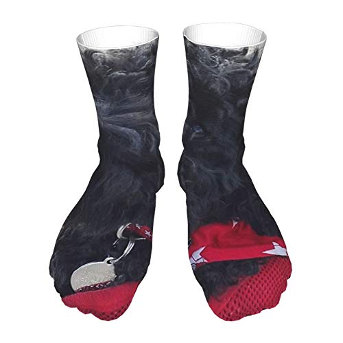 Calcetines para adultos, calcetines largos de algodón, calcetines gruesos de tacón negro, calcetines cálidos, unisex, 225 cm, color negro
