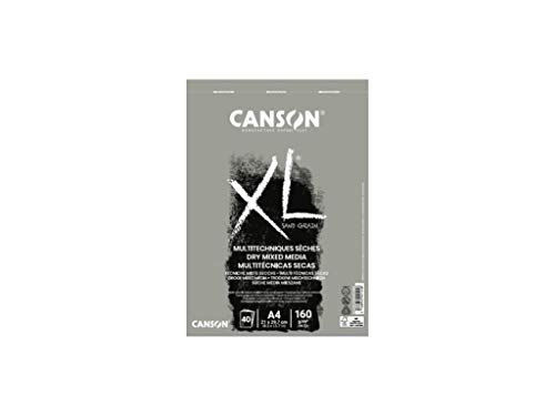 CANSON XL® Sand Grain - Bloc de dibujo con superficie de papel de arena, tamaño A4, 40 hojas, 160 g/m²