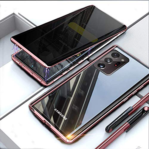 Carcasa para Samsung Galaxy Note 20 Ultra magnética, 360 grados, protección completa contra los golpes, cristal blindado, imán fuerte, marco de metal con tapa para Galaxy Note 20+, color bronce
