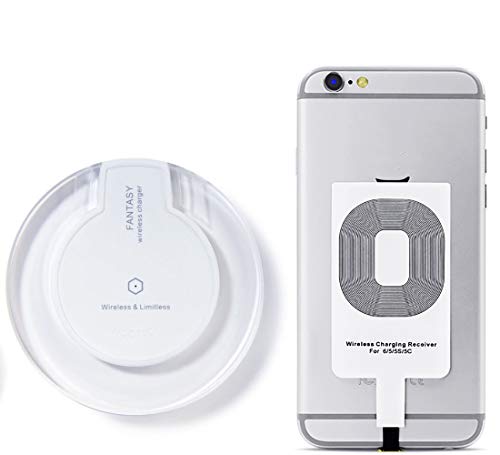 Cargador Inalámbrico, Almohadilla de Carga Inalámbrica y Receptor para iPhone7 Plus 7 6 Plus 5s 5c, Compatible con Samsung Galaxy S7 S6 edge, Nexus 4/5/6 y todos los Dispositivos Habilitados para Qi Cargador Inalámbrico, Almohadilla de Carga Inalámbrica y Receptor para iPhone7 Plus 7 6 Plus 5s 5c, Compatible con Samsung Galaxy S7 S6 edge, Nexus 4/5/6 y todos los Dispositivos Habilitados para Qi