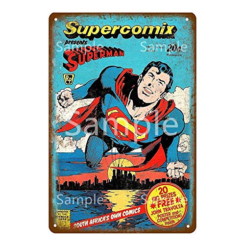 Cartel de Metal de Superman de cómic Retro placa de hojalata cartel de pintura sala de estar decoración de habitación de niños 20x30cm YD10481K